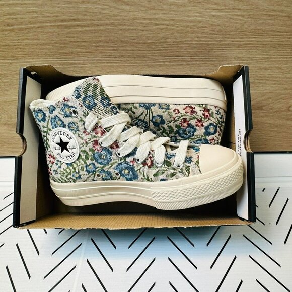 ⭐Converse Chuck Taylor Lift Platform 7.5 Women Sneakers Floral Tapestry A11992C - Picture 9 of 13